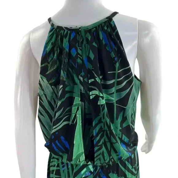 London Times Jumpsuit Romper 6 Tropical Botanical Palm Print Beach Vacation - Picture 6 of 16